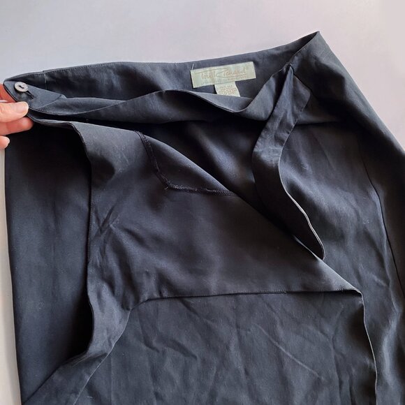 Tori Richard 100% Silk Ash Gray Wrap Skirt Women’s Mini A-Line Size 8 - Picture 4 of 7